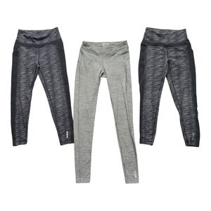 SOLD Reebok Leggings Set Bundle Lot of 3 Gray and Black Women’s Size XS Extra Sm